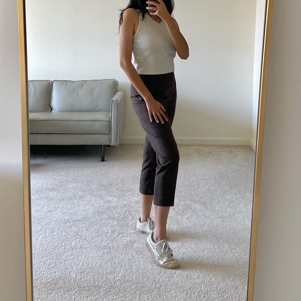 Aritzia Babaton Conan Pant (chocolate brown check)